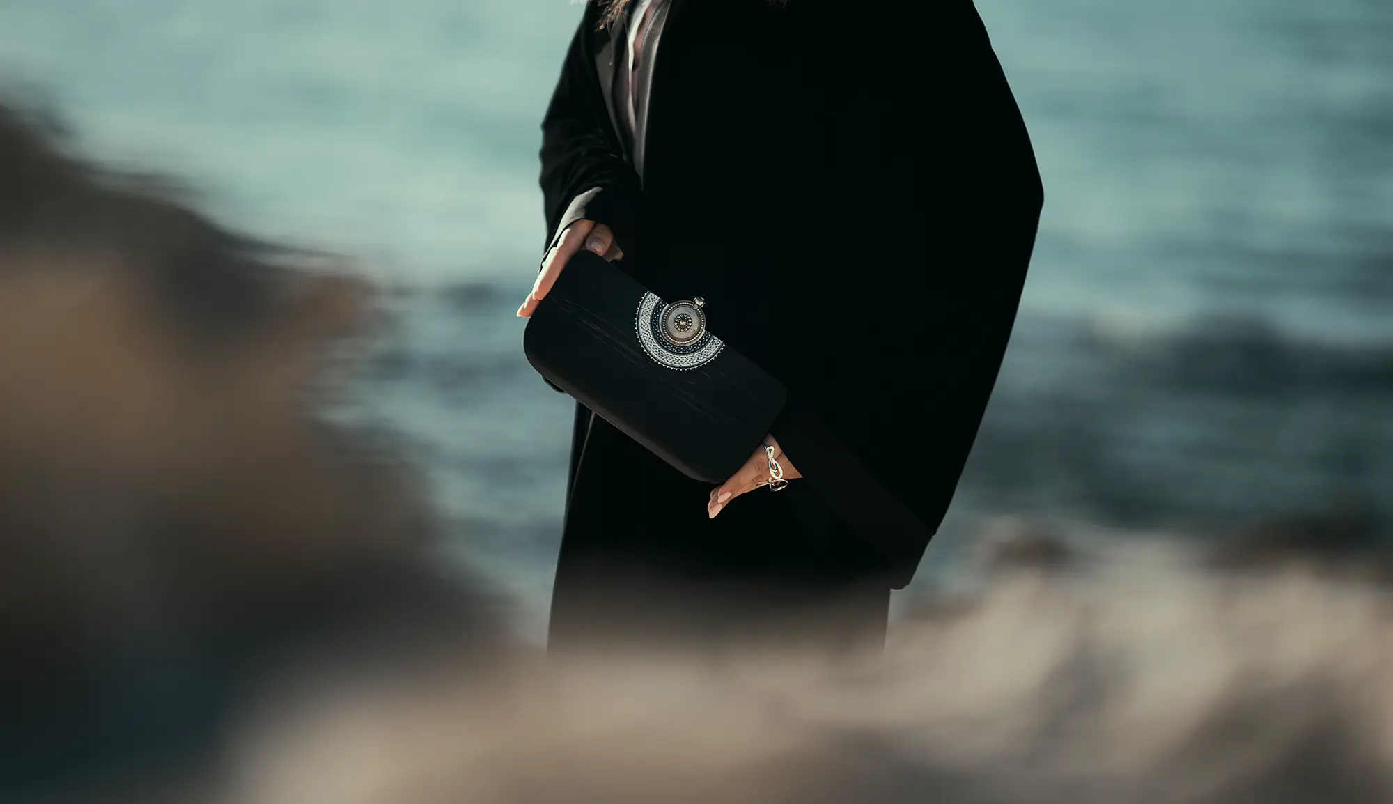 Misk Trove Handbag Model Hand Beach Sea